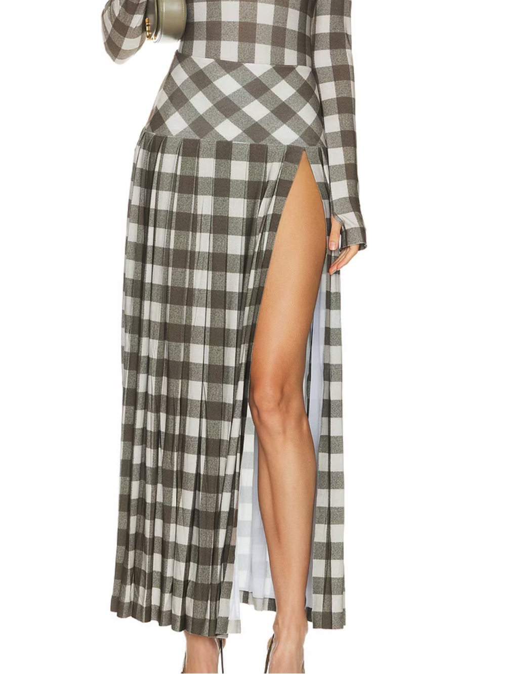 Normal Kamali Pleated Long Skirt Plaid